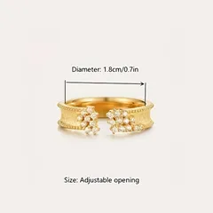 Round Open Rings For Women In Electroplated Copper With KC Golden Plated Finish And Rhinestone Inlay 2