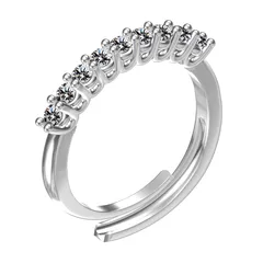 Round Open Rings For Women In Silver Copper With Real Gold Plated And Moissanite Inlay 5