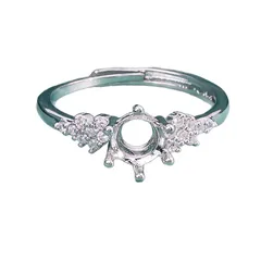 Round Open Rings For Unisex Featuring Green Copper Material With Electroplated Finish And Zircon Inlay 5