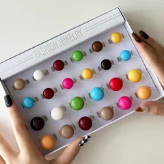Round Plastic Ring For Women In Multicolor With Simple Style, Perfect For Summer Wear 2