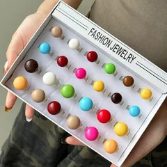Round Plastic Ring For Women In Multicolor With Simple Style, Perfect For Summer Wear 3