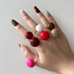 Round Plastic Ring For Women In Multicolor With Simple Style, Perfect For Summer Wear 4