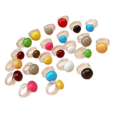 Round Plastic Ring For Women In Multicolor With Simple Style, Perfect For Summer Wear 5