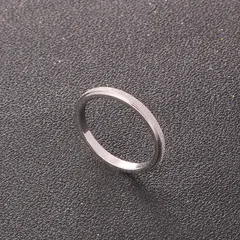 Round Sandblasted Titanium Steel Ring For Women With Electroplated Gold Plating 3