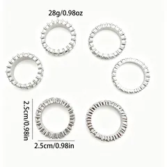 Round Silver Zinc Alloy Women’s Ring For Waterproof Non Tarnish Featuring Platinum Plated And Diamond Inlay 5