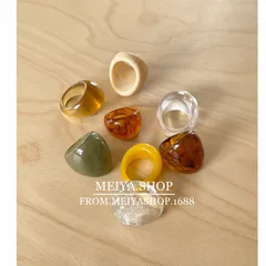 Round Transparent Resin Ring For Women, Suitable For Autumn Wear