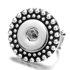 Round White Alloy Unisex Ring For Snap Jewelry Featuring Electroplated Finish 2