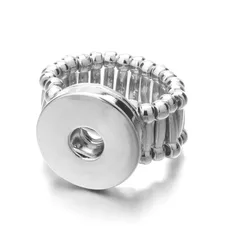 Round White Alloy Unisex Ring For Snap Jewelry Featuring Electroplated Finish 3