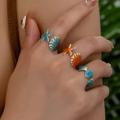 Scallop Ring For Women In Golden Plated Iron Featuring Electroplating And Handmade Craftsmanship 3