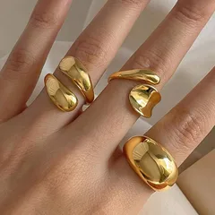 Semi-hosted   Explosions Niche Metallic Glazed Ring Suit Exaggerated Geometry Advanced Ring Ring Ring 4