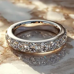 Semicircle Ring For Women In Gold Alloy Featuring Real Gold Plated Electroplated Finish With Moissanite Inlay 3
