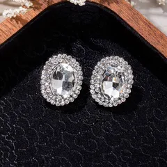 Shiny Crystal Embedded Ring Street Stall Online Store Hot Sale High Fashion Alloy Geometric Pattern Vintage Style Women's Ring 3