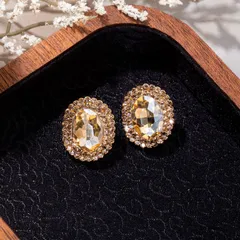 Shiny Crystal Embedded Ring Street Stall Online Store Hot Sale High Fashion Alloy Geometric Pattern Vintage Style Women's Ring 4