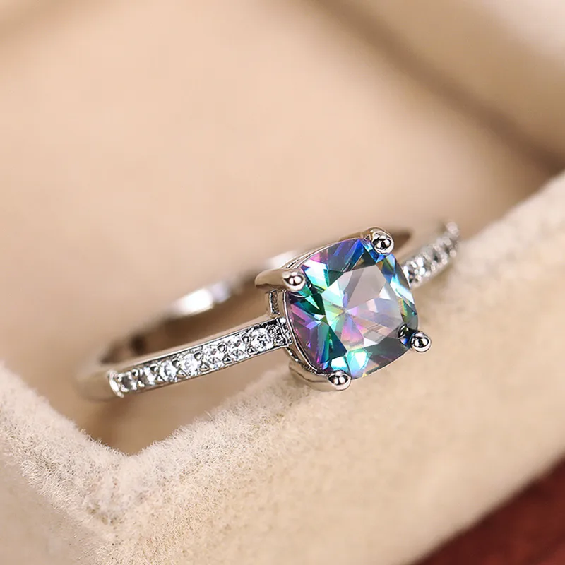 Shiny Zircon Ring For Women Featuring Inlay Design, 1 Piece 5