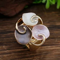 Silver Adjustable Ring For Women Featuring Enamel Craftsmanship With Flowers Design In Zinc Alloy 3