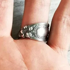Silver Flowers Ring For Women Featuring 0.03µm White K Plated Finish, 1 Piece, Perfect For Valentine's Day 5