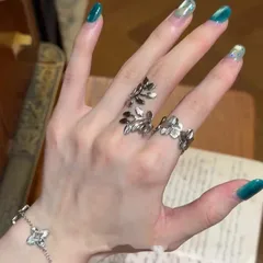 Silver Plated Alloy Leaves Ring For Women Featuring Electroplated Finish In Elegant Silver 2