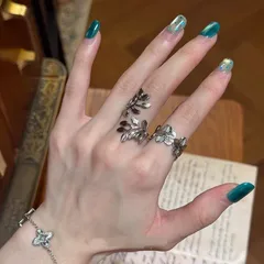 Silver Plated Alloy Leaves Ring For Women Featuring Electroplated Finish In Elegant Silver 3