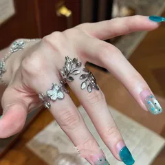 Silver Plated Alloy Leaves Ring For Women Featuring Electroplated Finish In Elegant Silver 4