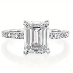 Luxurious Silver Rectangle Ring For Women In Alloy With Zircon Inlay