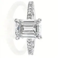 Luxurious Silver Rectangle Ring For Women In Alloy With Zircon Inlay 4
