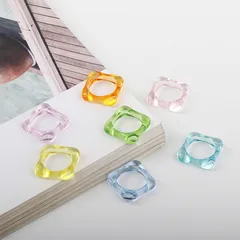 Solid Color Lake Blue Ring For Women In One Size, Featuring IG Style Design