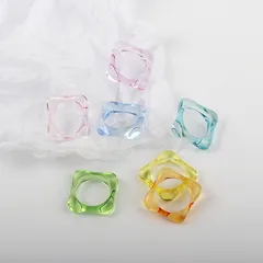 Solid Color Lake Blue Ring For Women In One Size, Featuring IG Style Design 2