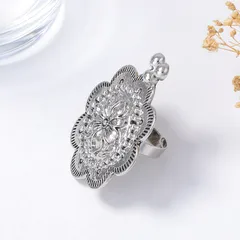 Simple Style Flowers Ring For Women Made Of Zinc Alloy, Perfect For Daily Wear 3