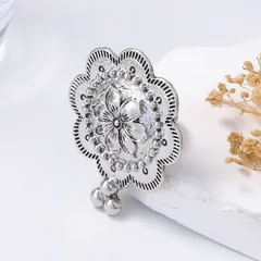 Simple Style Flowers Ring For Women Made Of Zinc Alloy, Perfect For Daily Wear 4
