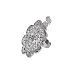 Simple Style Flowers Ring For Women Made Of Zinc Alloy, Perfect For Daily Wear 5