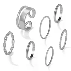Vintage Style Geometric Unisex Alloy Ring Featuring Electroplated Design, Perfect For Birthday Occasions 3