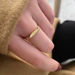 Simple Style Gold Band Ring For Unisex, Made Of Titanium Steel With Waterproof Non Tarnish Craft
