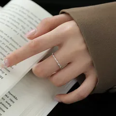 Simple Style Gold Band Ring For Women In Copper With Zircon Inlay Featuring Electroplated Finish 3