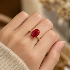 Simple Style Oval Gold Copper Ring For Women Featuring Zircon Inlay 4