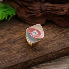 Simple Style Rose Red Flowers Ring For Women In Zinc Alloy With Enamel Craftsmanship 2