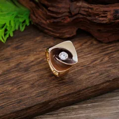 Simple Style Rose Red Flowers Ring For Women In Zinc Alloy With Enamel Craftsmanship 3