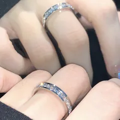 Simple Style Round Band Ring For Women In Silver Copper With Zircon Inlay 2
