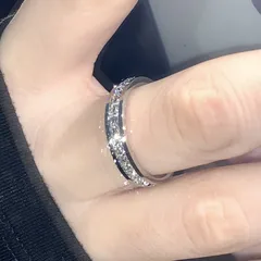 Simple Style Round Band Ring For Women In Silver Copper With Zircon Inlay 3
