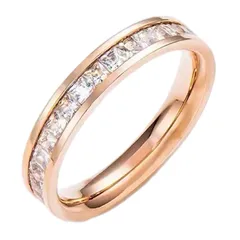 Simple Style Round Band Ring For Women In Silver Copper With Zircon Inlay 5
