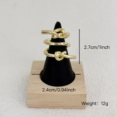 Simple Style Silver Alloy Band Ring For Women With Electroplated Finish Featuring Elegant Knot Design 2