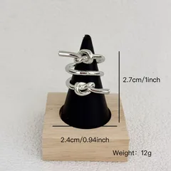 Simple Style Silver Alloy Band Ring For Women With Electroplated Finish Featuring Elegant Knot Design 3