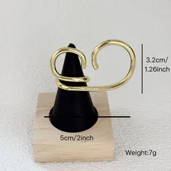 Simple Style Spiral Open Ring For Women In Gold Alloy Featuring Real Gold Electroplated Finish 2