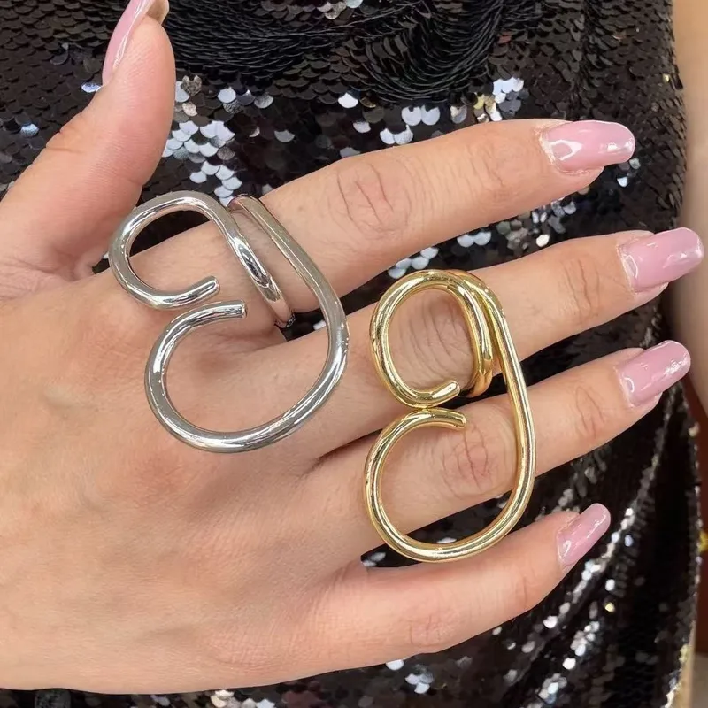 Simple Style Spiral Open Ring For Women In Gold Alloy Featuring Real Gold Electroplated Finish 4