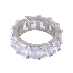 Simple Style Square Ring For Women In Zinc Alloy With Zircon Inlay, Featuring Electroplated Finish 5