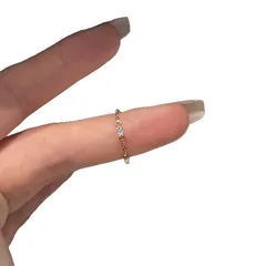 Simple Style 925 Sterling Silver Band Ring For Women With Rhinestone Inlay In Silver 5