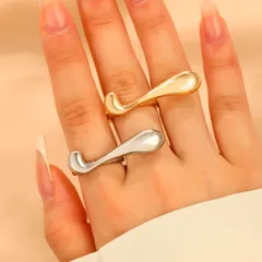 Simple Style Commute Geometric Alloy Plating Women's Open Rings