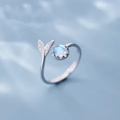 Fish Tail Ring For Women In Simple Style, Silver Alloy With Silver Plated Finish, 1 Piece 3