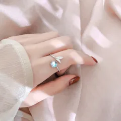 Fish Tail Ring For Women In Simple Style, Silver Alloy With Silver Plated Finish, 1 Piece 5