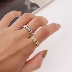For Women Simple Style Open Ring 1 Piece Metal With Zircon Inlay Featuring Electroplated Design
