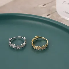 For Women Simple Style Open Ring 1 Piece Metal With Zircon Inlay Featuring Electroplated Design 4